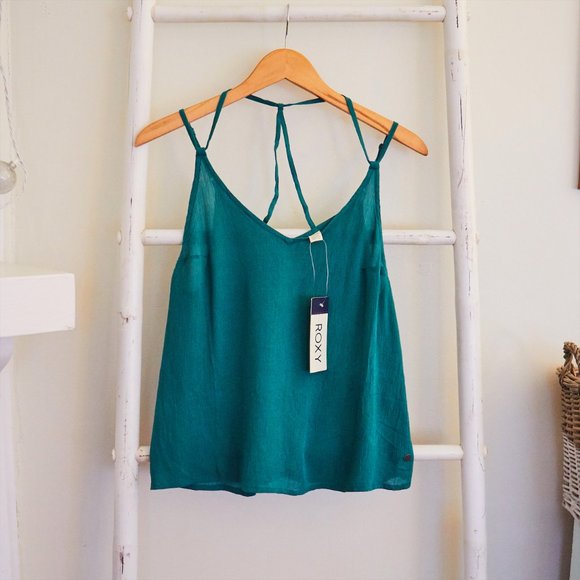 NWT Roxy Geometric Places Teal Tank - Picture 3 of 3
